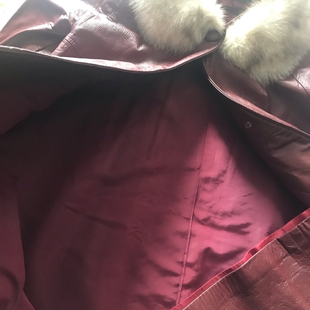 Vintage coat Faux leather faux fur coat   sz 10/12 - Picture 6 of 9
